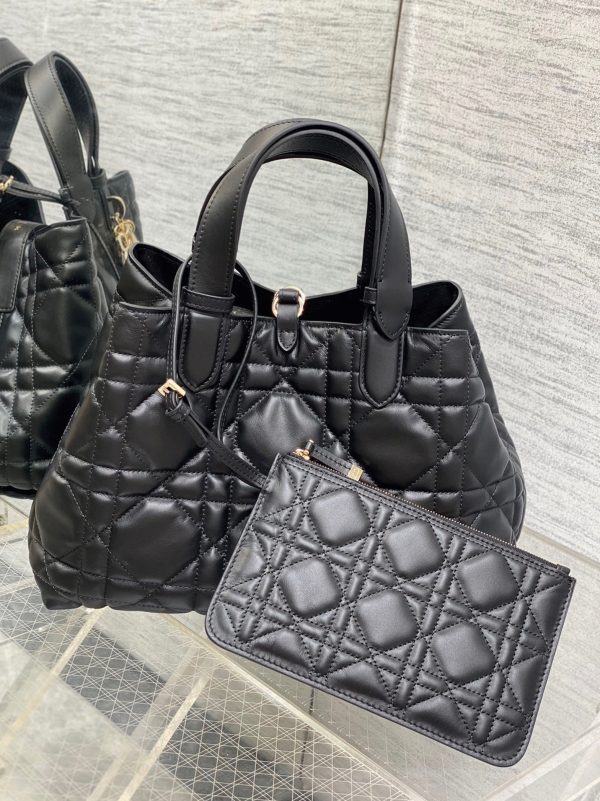 Réplique Sac Toujours Medium Dior en veau macrocannage noir – Image 7