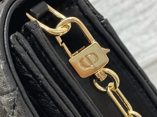 Fausse Sac Miss Dior à poignée en agneau cannage noir – Image 2