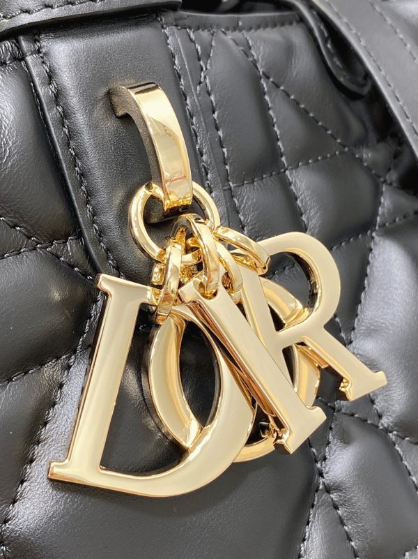 Réplique Sac Toujours Medium Dior en veau macrocannage noir – Image 6