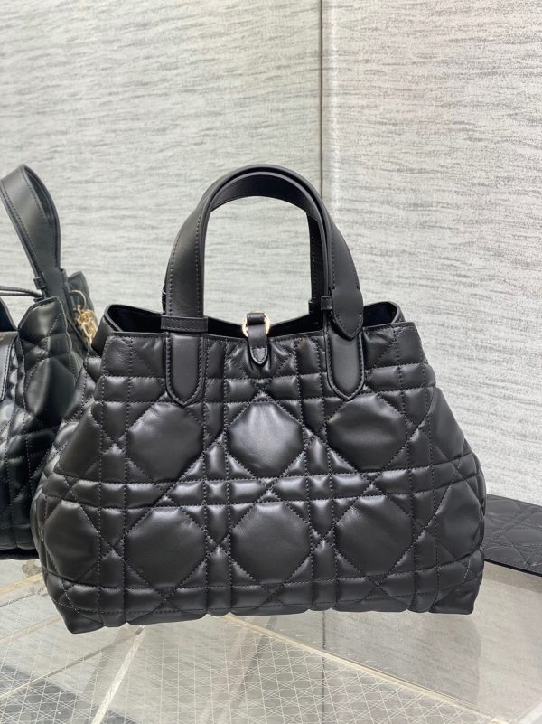 Réplique Sac Toujours Medium Dior en veau macrocannage noir – Image 4
