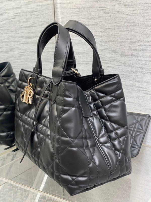 Réplique Sac Toujours Medium Dior en veau macrocannage noir – Image 3
