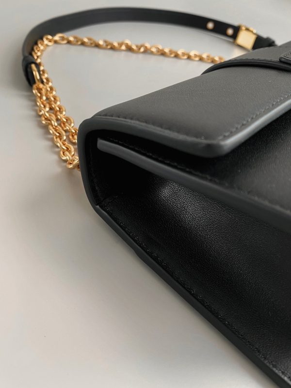 Réplique Sac Dior 30 Montaigne East-West avec chaîne en veau noir – Image 2