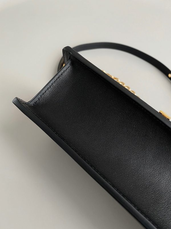 Réplique Sac Dior 30 Montaigne East-West avec chaîne en veau noir – Image 6