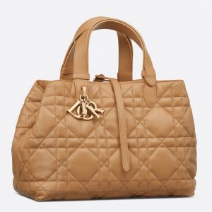 Fausse Sac Toujours Medium Dior en veau macrocannage fauve