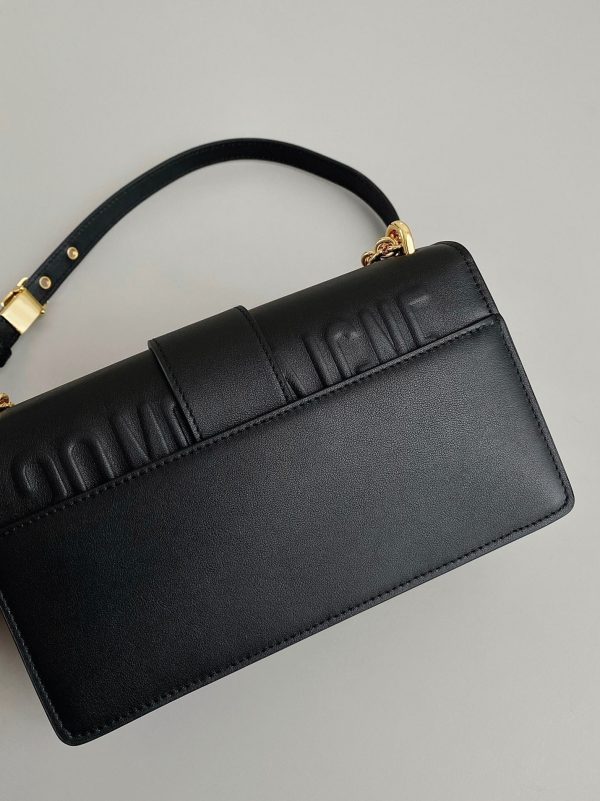 Réplique Sac Dior 30 Montaigne East-West avec chaîne en veau noir – Image 8