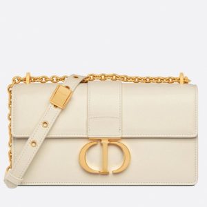 Fausse Sac Dior 30 Montaigne East-West avec chaîne en veau blanc