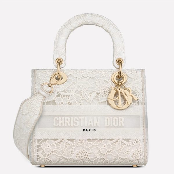 Fausse Sac Lady D-Lite Medium en broderie effet macramé