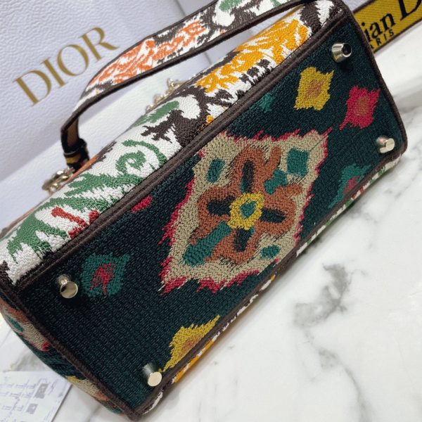 Faux Sac Lady D-Lite Medium en broderie Paisley jaune Dior – Image 4