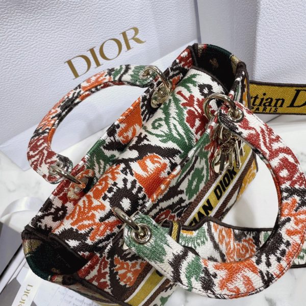 Faux Sac Lady D-Lite Medium en broderie Paisley jaune Dior – Image 2