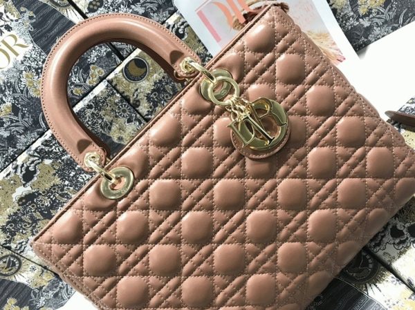 Imitation Sac Lady Dior Large en rose poudré – Image 9