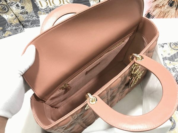 Imitation Sac Lady Dior Large en rose poudré – Image 8