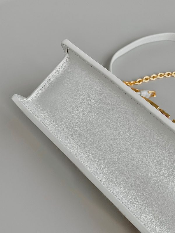 Fausse Sac Dior 30 Montaigne East-West avec chaîne en veau blanc – Image 9