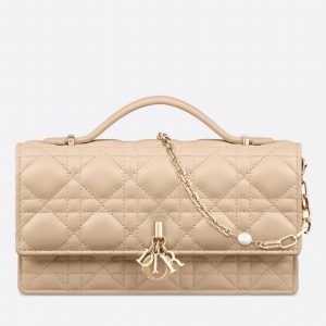 Réplique Mini Sac Miss Dior en agneau cannage beige