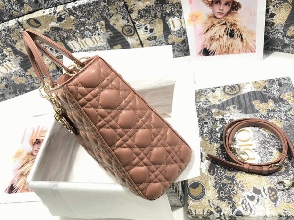 Imitation Sac Lady Dior Large en rose poudré – Image 3