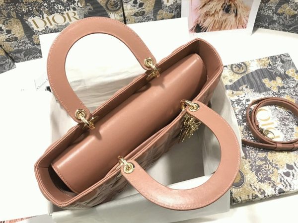 Imitation Sac Lady Dior Large en rose poudré – Image 2