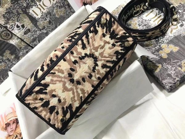 Fausse Sac Lady D-Lite Medium en broderie multicolore Tie – Image 10