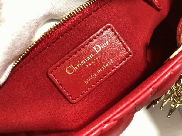 Réplique Sac Lady Dior Large en rouge – Image 7