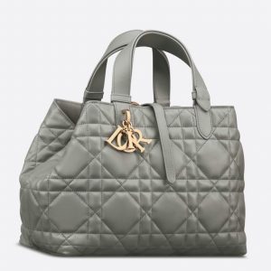Faux Sac Toujours Medium Dior en veau macrocannage beige