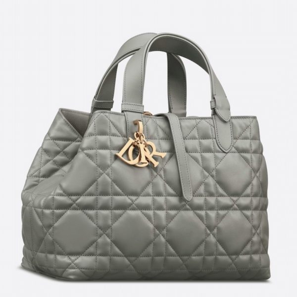 Faux Sac Toujours Medium Dior en veau macrocannage beige