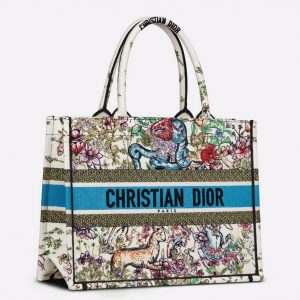 Contrefaçon Sac Dior Book Tote Large en broderie D-Constellation Latte