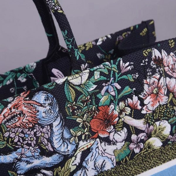 Fausse Sac Dior Book Tote Large en broderie D-Constellation bleue – Image 2