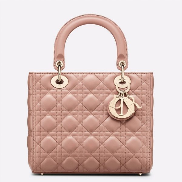 Fausse Sac Lady Dior Medium en rose poudré