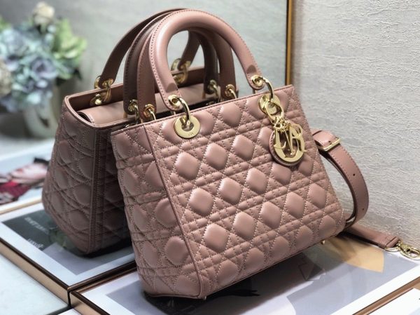 Fausse Sac Lady Dior Medium en rose poudré – Image 10
