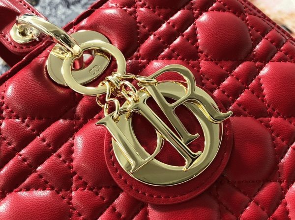 Réplique Sac Lady Dior Large en rouge – Image 2