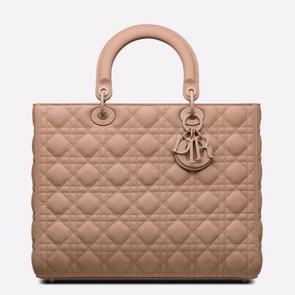 Contrefaçon Sac Lady Dior Large en rose poudré