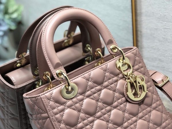 Fausse Sac Lady Dior Medium en rose poudré – Image 7