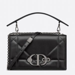 Fausse Sac Dior 30 Montaigne avec poignée en agneau noir