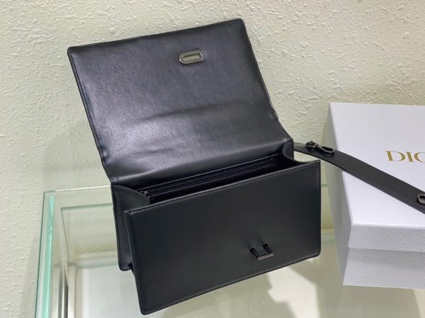 Fausse Sac Dior 30 Montaigne avec poignée en agneau noir – Image 10