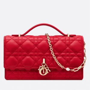 Contrefaçon Mini Sac Miss Dior en agneau cannage rouge