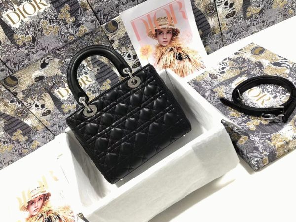 Fausse Sac Lady Dior Medium en noir – Image 6
