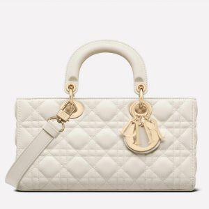 Fausse Sac Lady D-Joy Medium en blanc