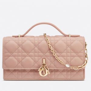 Fausse Mini Sac Miss Dior en agneau cannage poudre