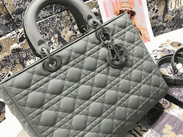 Fausse Sac Lady Dior Large en gris – Image 3