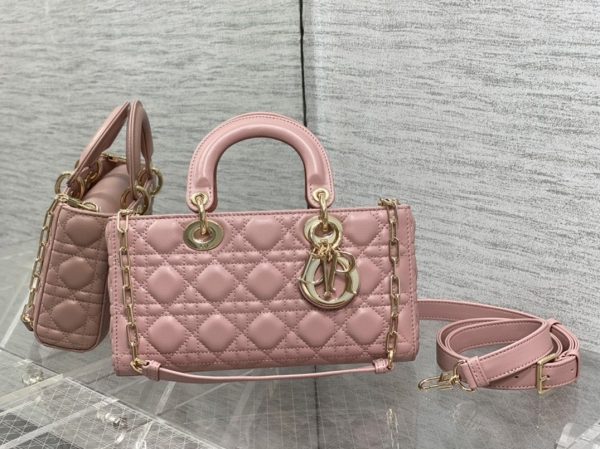 Réplique Sac Lady D-Joy Medium en rose pivoine – Image 10