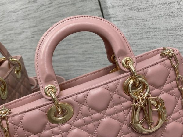 Réplique Sac Lady D-Joy Medium en rose pivoine – Image 9