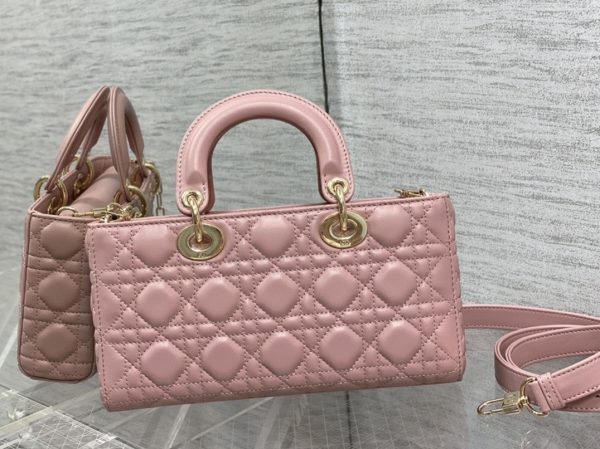 Réplique Sac Lady D-Joy Medium en rose pivoine – Image 8