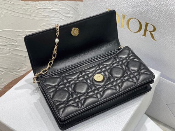 Réplique Mini Sac Miss Dior en agneau cannage noir – Image 5