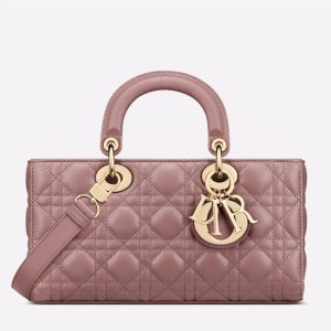 Réplique Sac Lady D-Joy Medium en rose pivoine