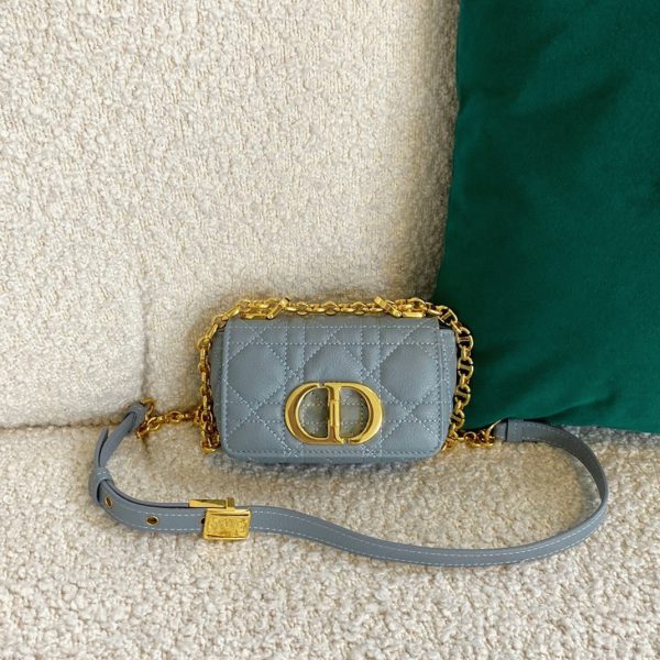 Réplique Micro Sac Dior Caro en bleu – Image 4