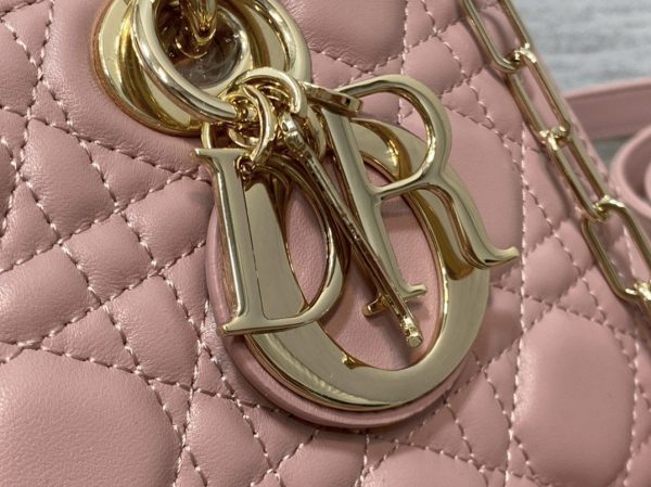 Réplique Sac Lady D-Joy Medium en rose pivoine – Image 6