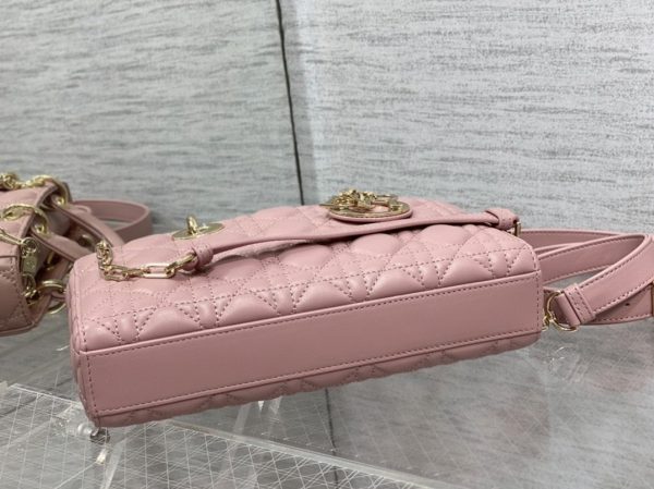 Réplique Sac Lady D-Joy Medium en rose pivoine – Image 5