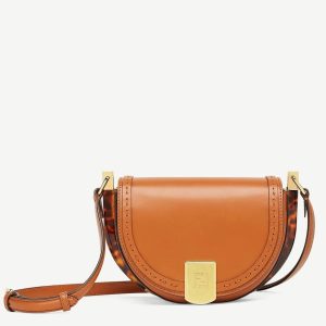 Réplique Fendi Moonlight Sac Saddle en cuir de veau brun