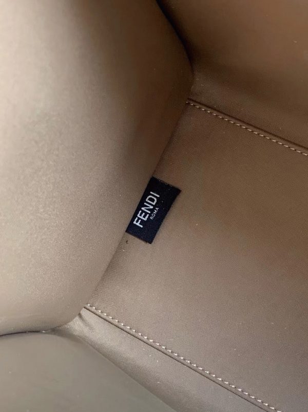 Contrefaçon Fendi Sunshine Moyen Sac Cabas en tissu beige FF – Image 9