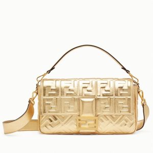 Fausse Fendi Baguette Grand Sac en or FF