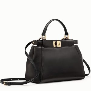 Fausse Fendi Peekaboo Mini Sac en cuir nappa noir