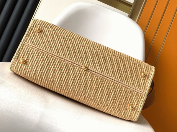 Fausse Fendi Sunshine Moyen Sac Cabas en paille naturelle – Image 7